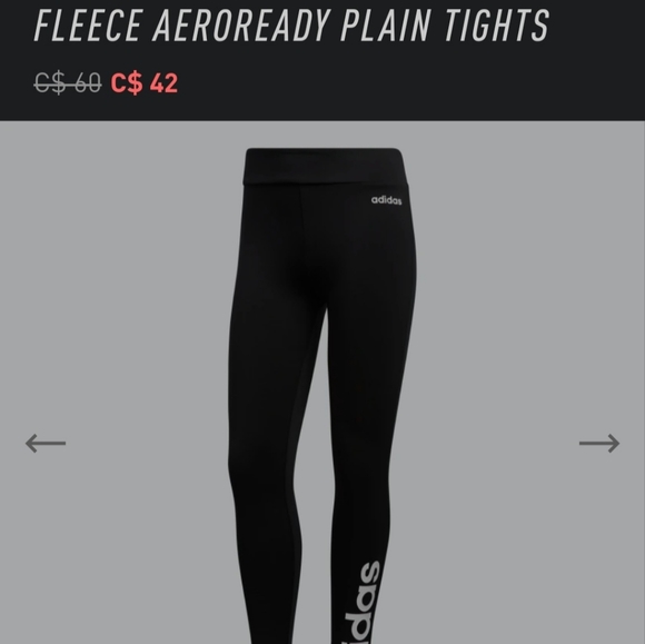 Fleece Aeroready Plain Tights - Picture 4 of 4